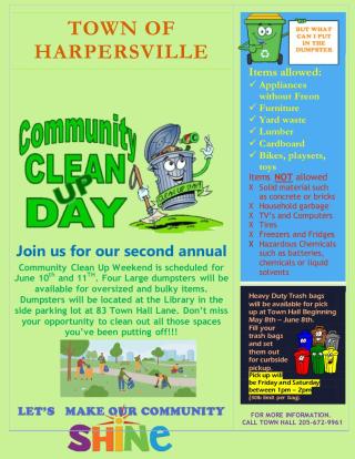 Second Annual Community Clean Up Weekend