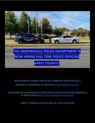 NOW HIRING POLICE OFFICERS