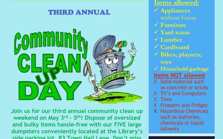Community Clean Up Weekend!